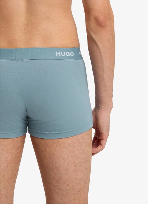 HUGO Boxershorts met logoband in 3-pack - detail open blue-490 / blauw