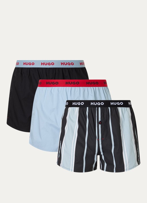 HUGO Boxershorts met logoband in 3-pack - voorkant rood