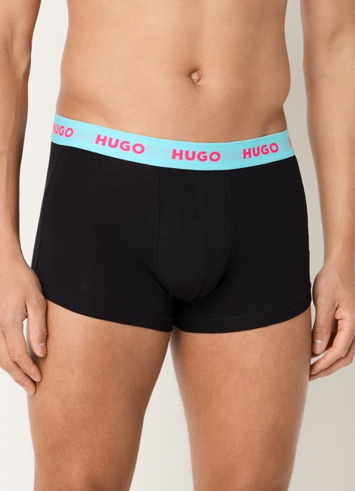 HUGO Boxershorts met logoband in 3-pack - detail bright yellow-730 / geel