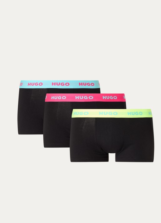 HUGO Boxershorts met logoband in 3-pack - voorkant 2 bright yellow-730 / geel