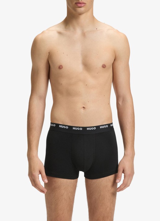 HUGO Boxershorts met logoband in 5-pack - voorkant 2 zwart