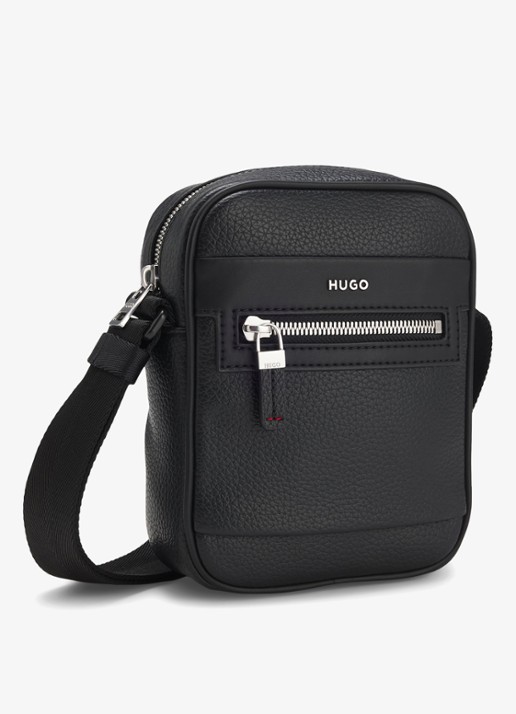 HUGO  Crossbodytas met logo en verstelbare schouderriem - detail 3 diepzwart
