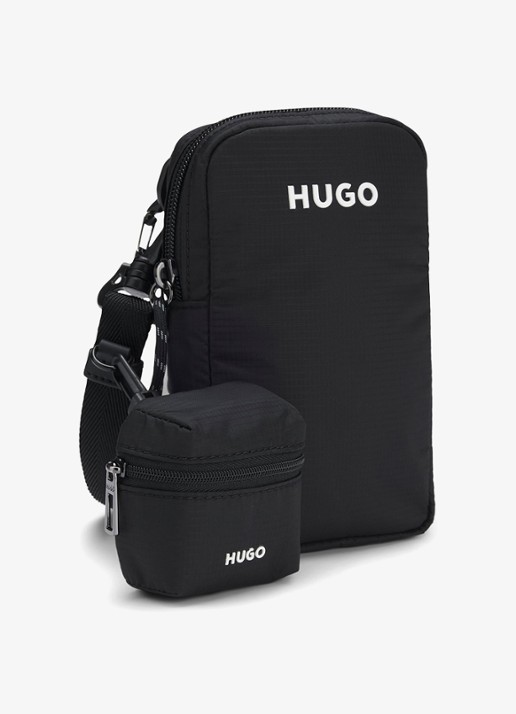 HUGO Crossbodytas met logo - detail 4 zwart