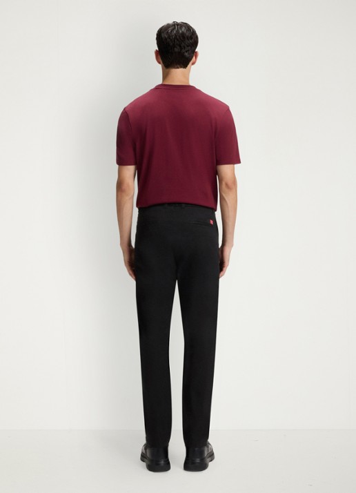 HUGO David slim fit chino met steekzakken - achterkant black-001 / zwart