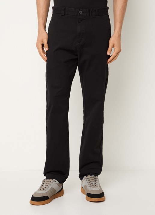 HUGO David slim fit chino met steekzakken - detail 6 black-001 / zwart