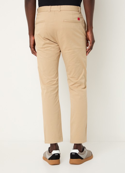 HUGO David slim fit chino met steekzakken - achterkant medium beige-269 / beige