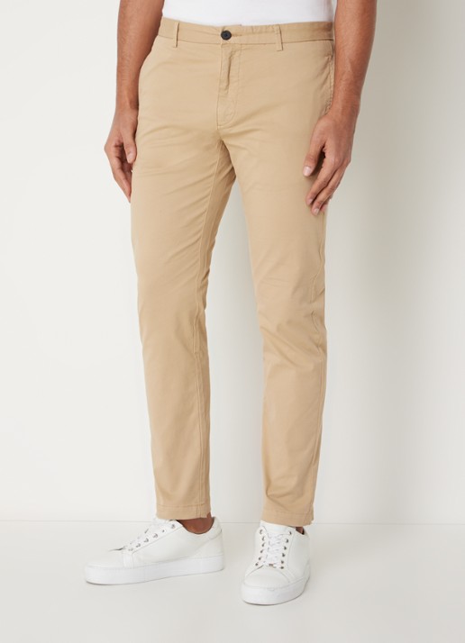 HUGO David slim fit chino met stretch - detail 2 beige