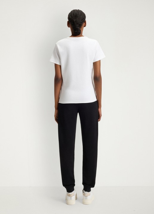 HUGO Deloris T-shirt met logoborduring - achterkant 3 wit