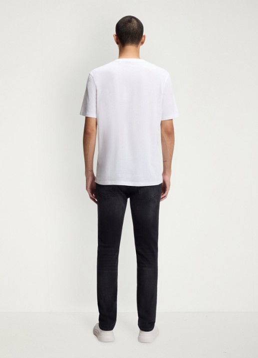 HUGO Dero T-shirt met logo - achterkant 4 wit