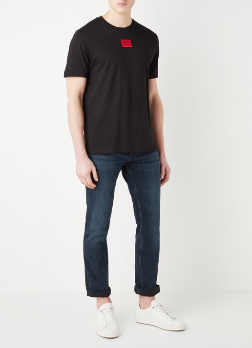 HUGO Diragolino T-shirt met logo - voorkant 2 zwart