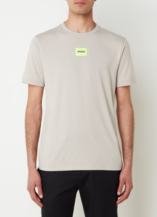 HUGO Diragolino T-shirt met logo - detail 3 donkerbeige