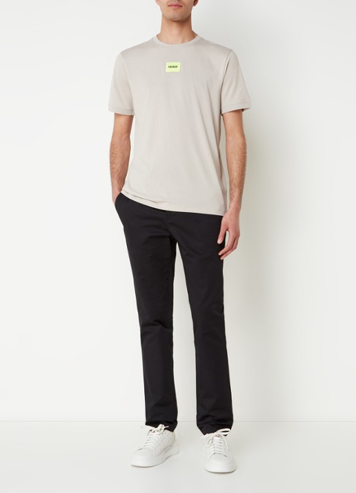 HUGO Diragolino T-shirt met logo - voorkant 2 donkerbeige
