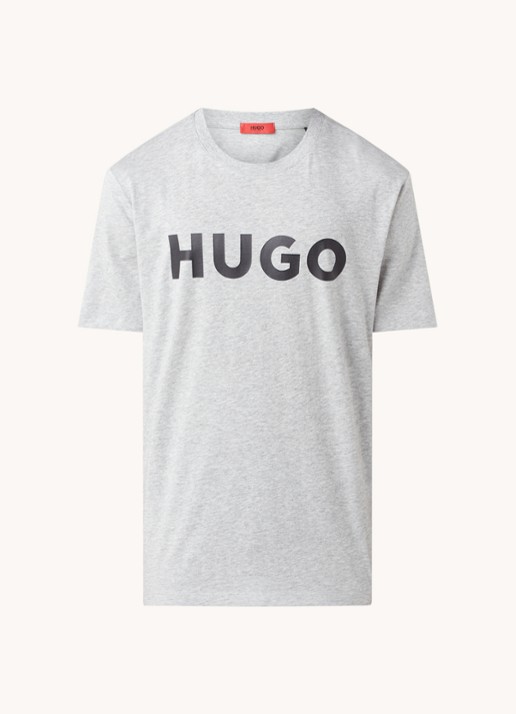 HUGO Dulivio T-shirt met logoprint  - voorkant 2 grijs
