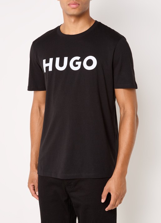 HUGO Dulivio T-shirt met logoprint  - detail 4 zwart