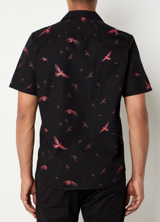 HUGO Ellino regular fit overhemd met print - achterkant 2 zwart