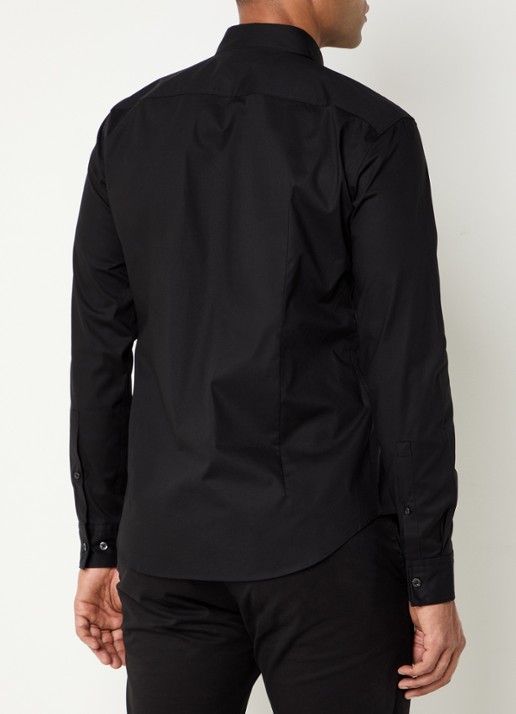 HUGO Ermo regular fit overhemd met logo - achterkant 10 zwart