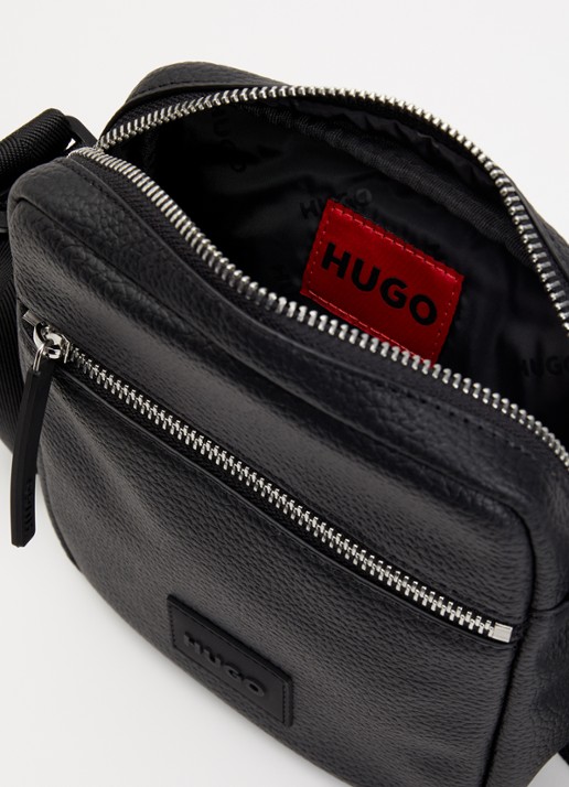 HUGO Ethon crossbodytas met logo en verstelbare schouderriem - detail 2 black-001 / zwart