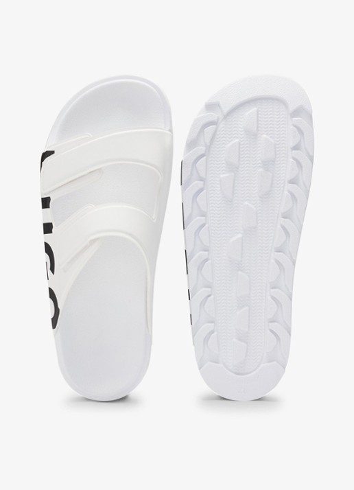 HUGO Evander slipper met logo - achterkant 5 white-100 / wit