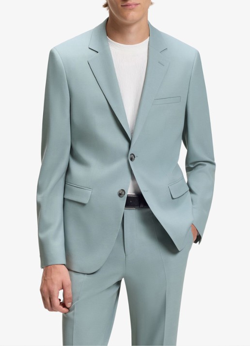 HUGO Extra slim-fit tweedelig pak van stretchmateriaal - detail 3 open grey-074 / grijs