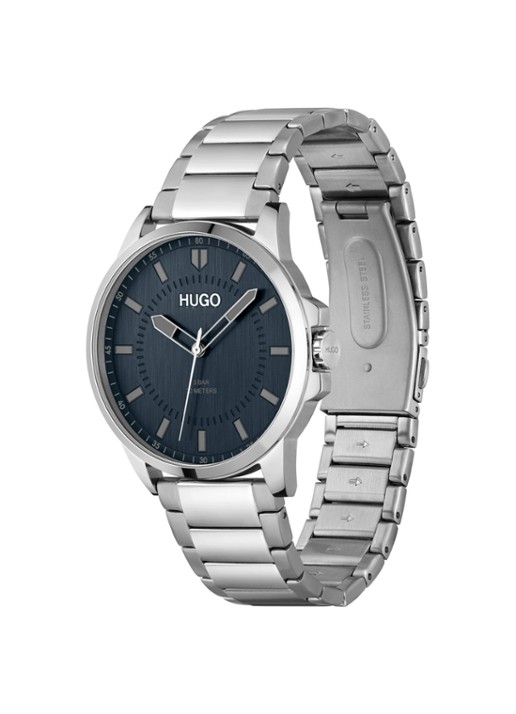HUGO First horloge HU1530186 - detail zilver