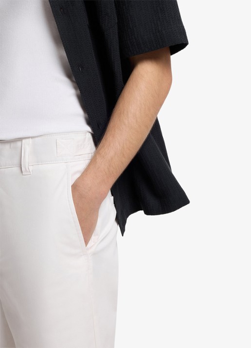 HUGO Genar261S slim fit korte broek met stretch - detail 2 natural-102 / wit