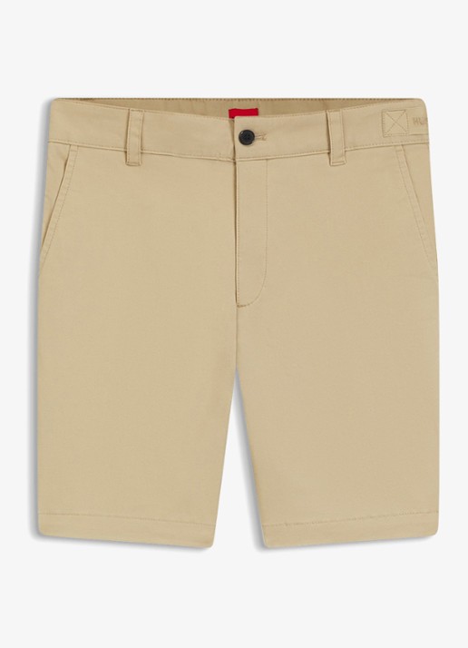 HUGO Genar261S slim fit korte broek met stretch - voorkant 2 medium beige-269 / beige