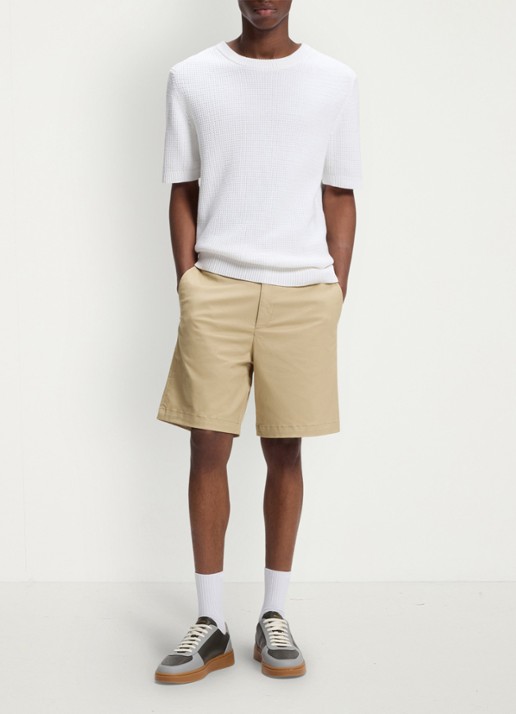 HUGO Genar261S slim fit korte broek met stretch - voorkant 3 medium beige-269 / beige