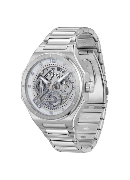 HUGO #Grail Skeleton horloge HU1530377 - detail zilver
