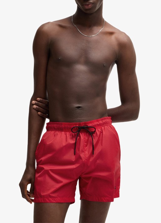 HUGO Haiti zwemshorts met logo  - voorkant 2 open pink-693 / roze