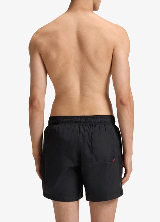 HUGO Haiti zwemshorts met logo  - achterkant 5 black-001 / zwart