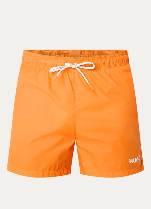 HUGO Haiti zwemshorts met logo  - voorkant 3 bright orange-820 / oranje