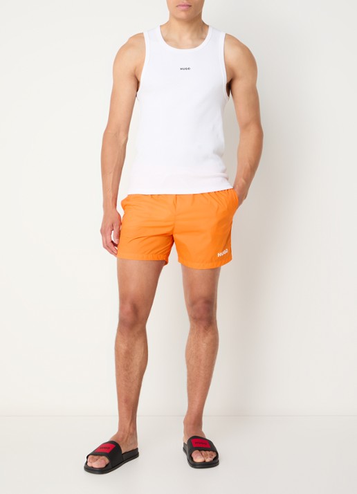 HUGO Haiti zwemshorts met logo  - voorkant 4 bright orange-820 / oranje
