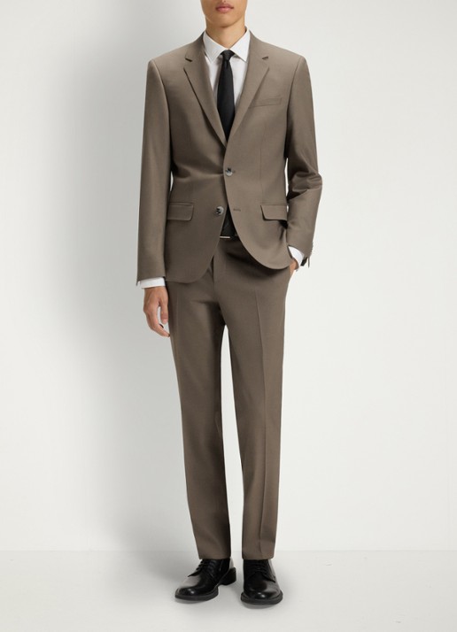 HUGO Henry/Getlin232X slim fit 2-delig pak in wolblend - detail 3 medium grey-032 / grijs