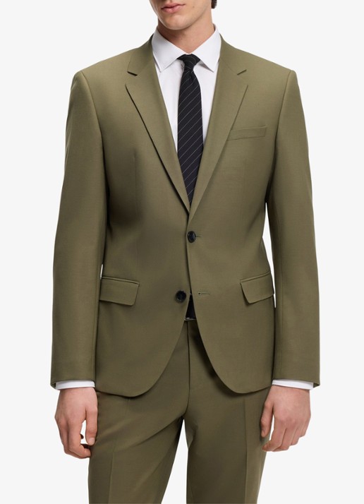 HUGO Henry/Getlin232X slim fit 2-delig pak in wolblend - voorkant 2 groen