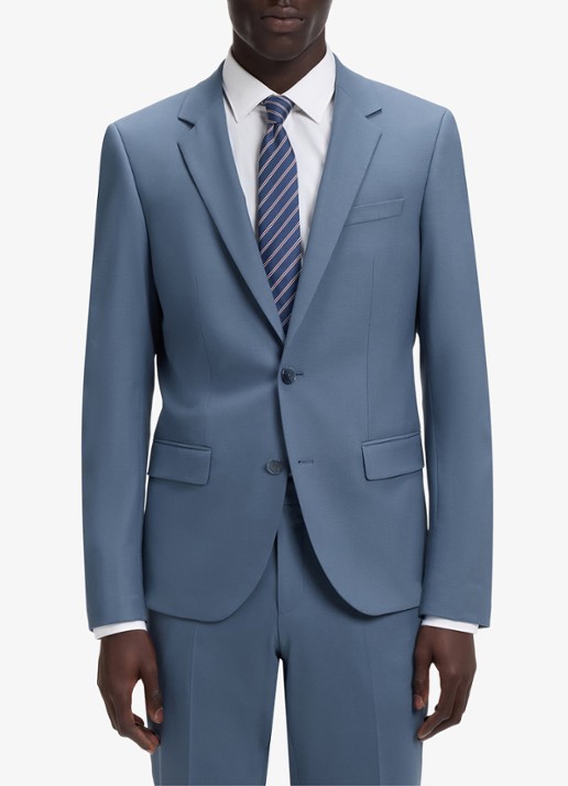 HUGO Henry/Getlin232X slim fit 2-delig pak in wolblend - voorkant 8 open blue-496