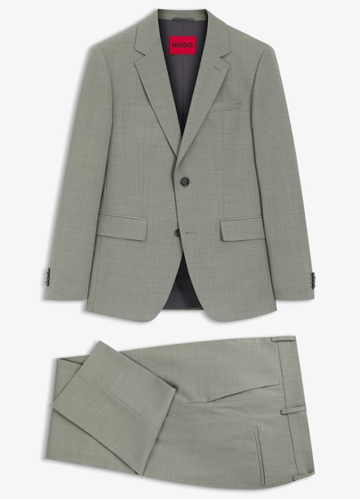 HUGO Henry-Getlin253X slim fit 2-delig pak in wolblend - voorkant 7 light/pastel green-337 / groen
