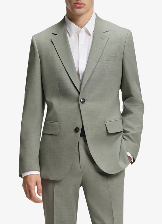 HUGO Henry-Getlin253X slim fit 2-delig pak in wolblend - voorkant 8 light/pastel green-337 / groen