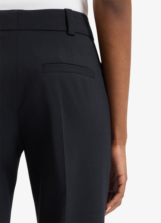 HUGO Hetana mid waist slim fit pantalon in wolblend met steekzakken
