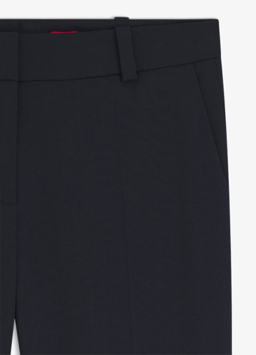 HUGO Hetana mid waist slim fit pantalon in wolblend met steekzakken - detail 4 donkerblauw