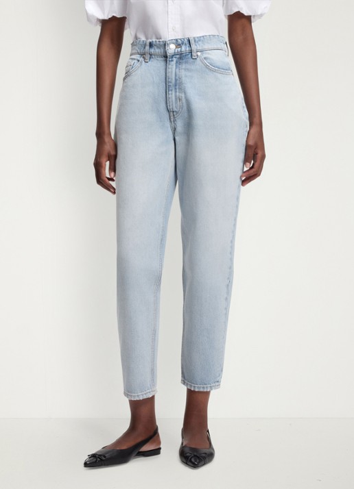 HUGO High waist mom jeans met lichte wassing
