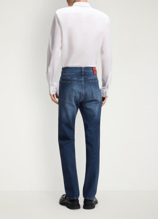 HUGO High waist slim fit jeans in katoenblend - achterkant 3 denim