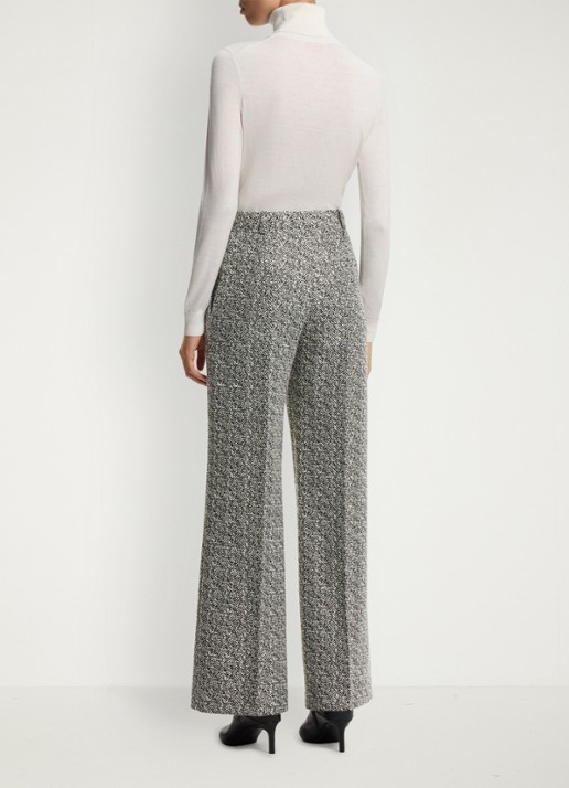 HUGO High waist straight fit pantalon met steekzakken  - achterkant 3 middengrijs