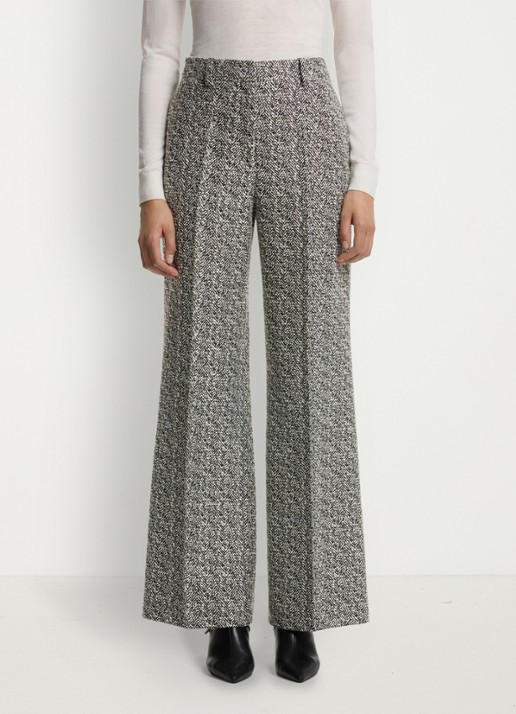HUGO High waist straight fit pantalon met steekzakken  - detail 4 middengrijs