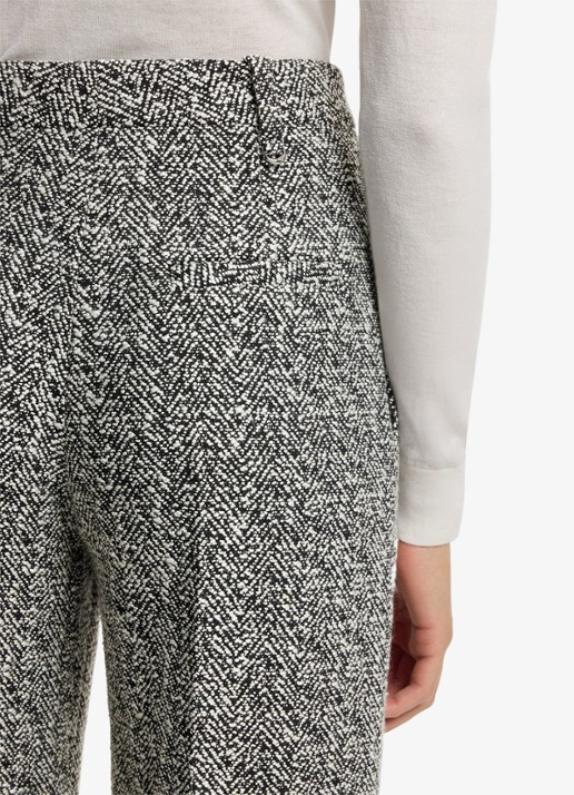 HUGO High waist straight fit pantalon met steekzakken  - detail 5 middengrijs