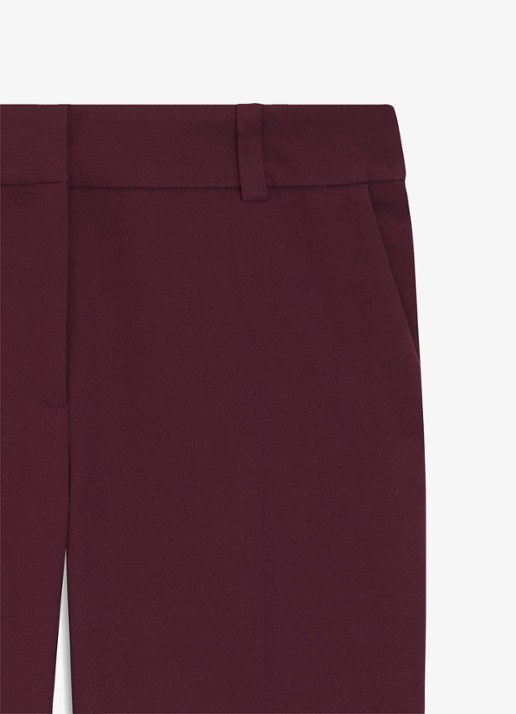 HUGO High waist tapered fit pantalon met logo - detail 3 bordeauxrood