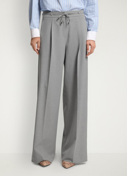 HUGO High waist wide fit pantalon met gemêleerd dessin