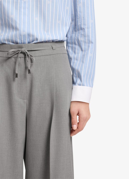 HUGO High waist wide fit pantalon met gemêleerd dessin - detail 4 grijs