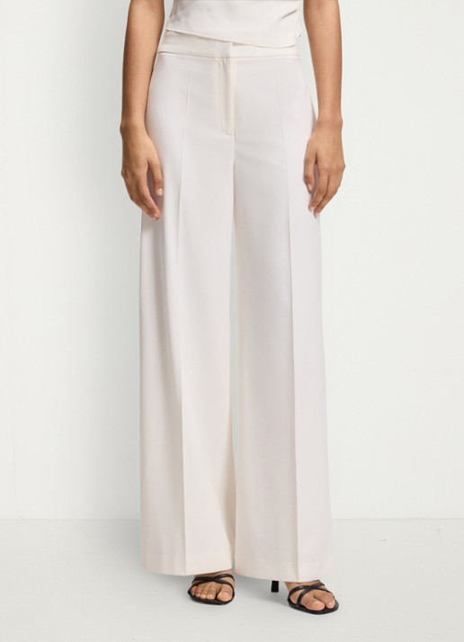 HUGO High waist wide fit pantalon met paspelzak
