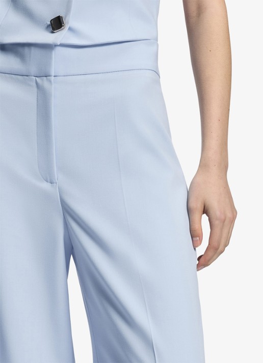HUGO High waist wide fit pantalon met paspelzak - detail 5 open blue-476 / blauw