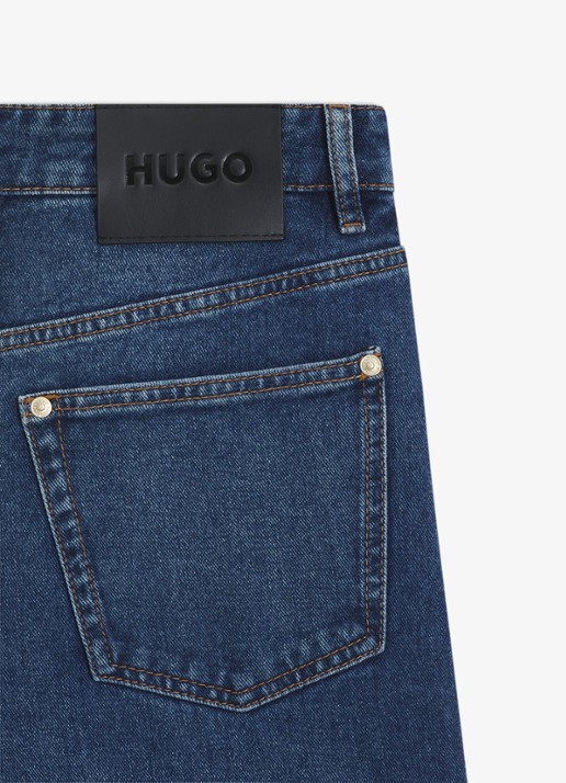 HUGO High waist wide leg jeans met steekzakken - detail 6 indigo